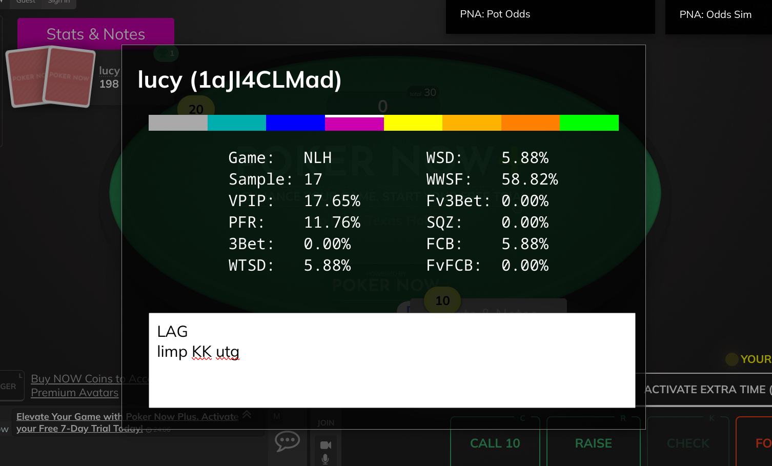 HUD stats and player notes